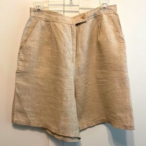 JJill 100% natural linen shorts Size 10 EUC
